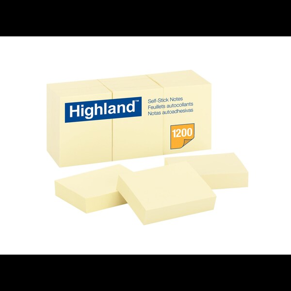 Highland Notes 6539, 1-1/2"x2", Yel, PK36